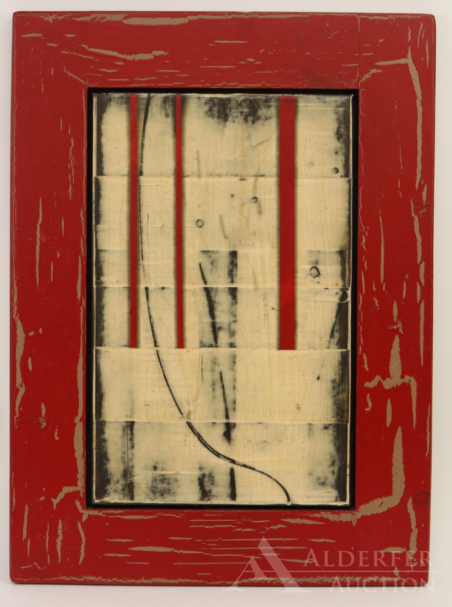 Michael Kessler (Born 1954): Acrylic on panel, "Certitude", signed and inscribed en verso. 18"h x 11"w and 25"h x 18.5" framed