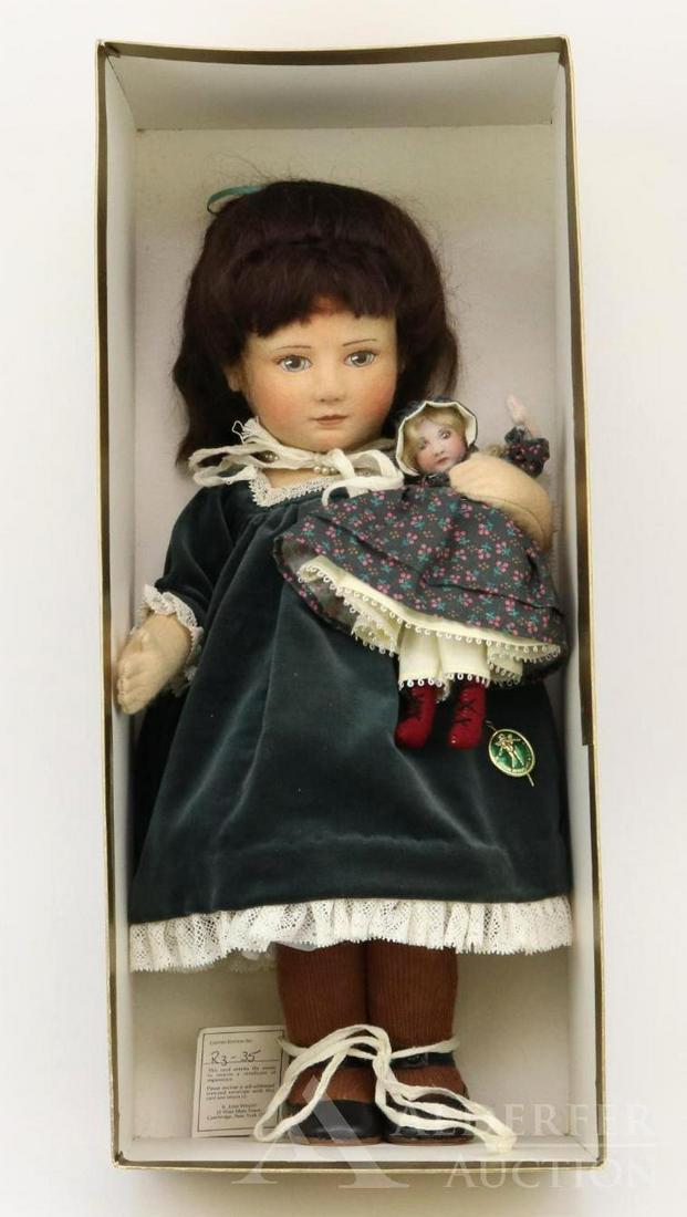 LOT OF R. JOHN WRIGHT.: 17" 1985-1986 "Rachel - Sunday Best" doll, OB. No. 35/250. Made Exclusively for Hobby Center Toys, Bea Skydell's and Toy Village.