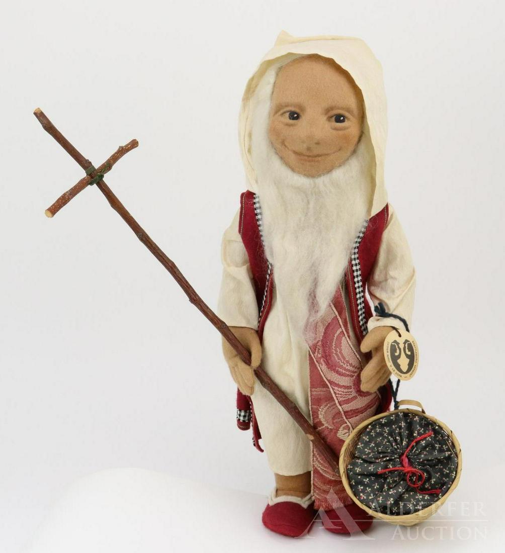 LOT OF R. JOHN WRIGHT.: 17" 1977-1978 "Father Christmas" doll. Wrist tag is signed on back. NO box.