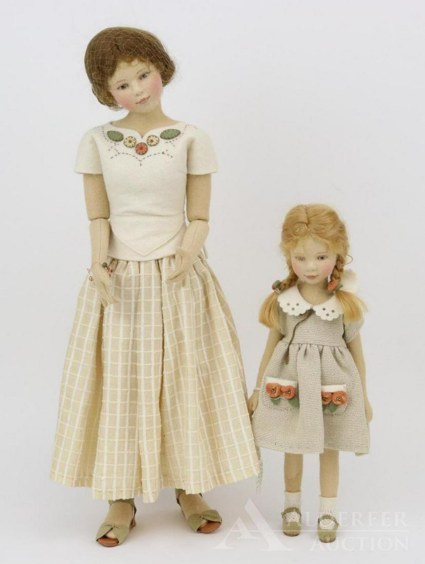 LOT OF MAGGIE IACONA.: Pair of (2) dolls in OB. "Mother's Day". 11" Child and 18" Mother doll. Ltd. Ed. 30/70. Condition: Mother doll is MINT. Child doll has light discoloration on right leg.