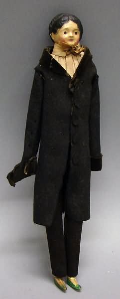 9" Papier mache Male Milliner's Model Doll