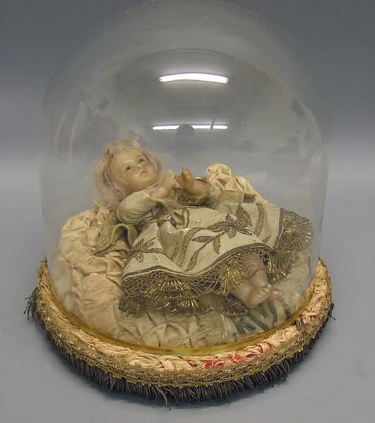 8.5" Poured Wax Baby Doll in Dome