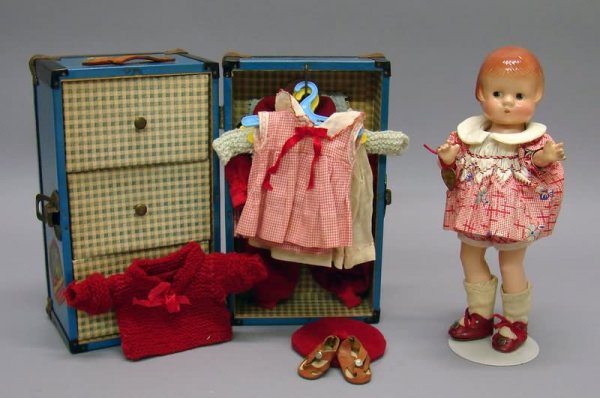 9" F&B Patsyette Doll/Trunk/Wardrobe