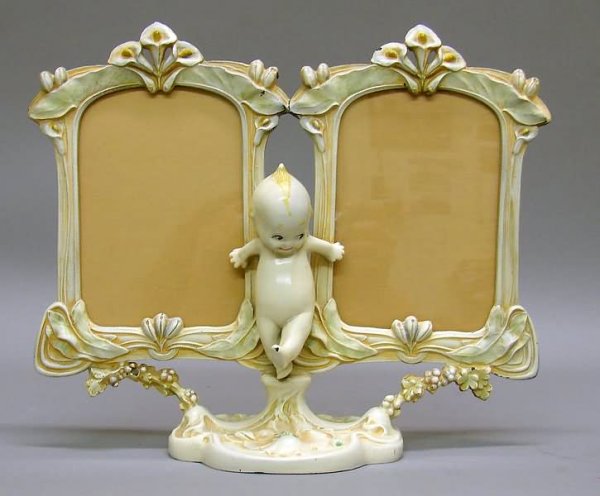 Kewpie Doll Metal Double Picture Frame