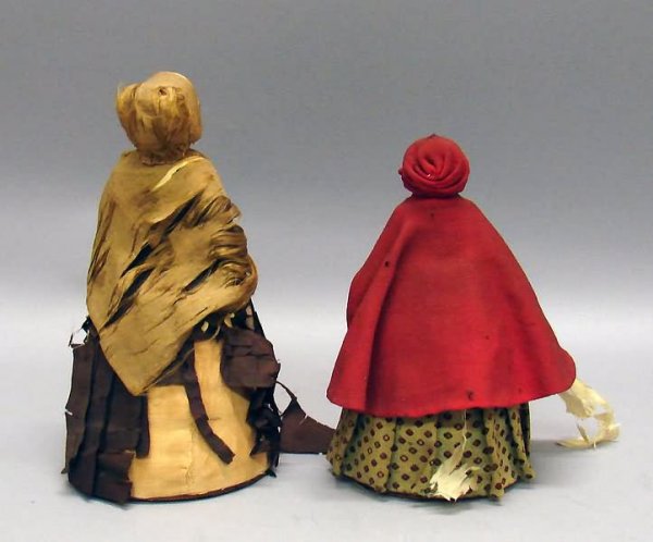 Pair of 19th C. China Pincushion Dolls - 2