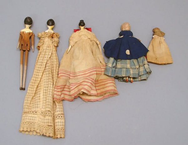 Set of 6 Peg-Wooden Dolls, inc. Tuck Comb - 2