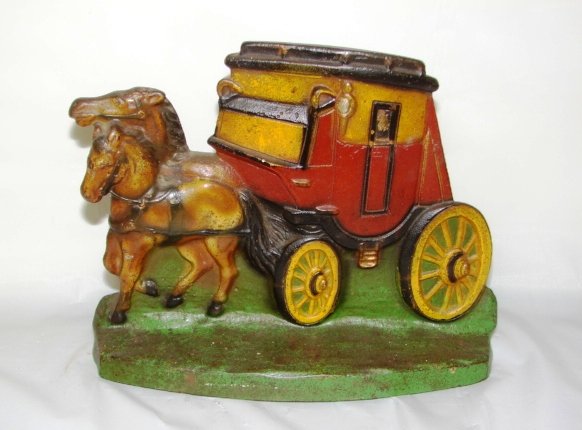 Cast Iron Doorstop - Stage Coach Door Stop