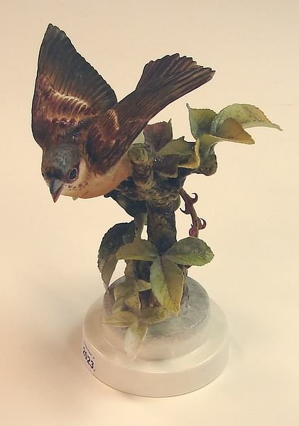 Dorothy Doughty Indigo Bunting Hen and Blackberri