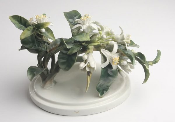 Dorothy Doughty Orange Blossom Spray and Pansy Bu