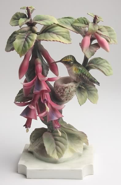 Dorothy Doughty Hummingbird Hen and Fuchsia