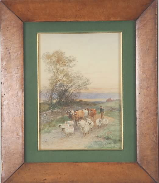 David Bates: Day's Dying Glow, watercolor, 13 x 9 1/2 (sight), SLR David Bates 1910. Artist: 1840-1921. Shipping: $30.00 plus insurance.