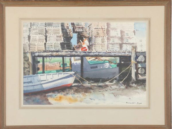 Ranulph Bye: Cook's Landing, Martinsville, ME, August 1962, watercolor, 14 x 21 (sight), SLR Ranulph Bye. Artist: American, 1916-2003. Shipping: $42.00 plus insurance.