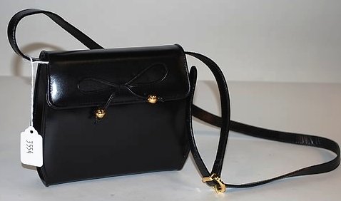 S Ferragamo Small Black Calf Leather Handbag