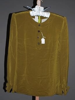 Andrè Laug Green Long Sleeve Silk Blouse (M)