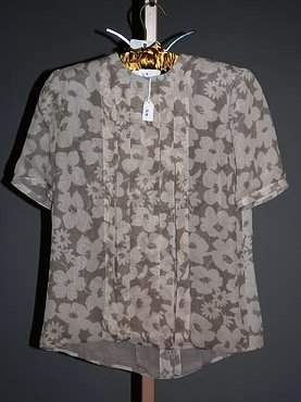 Andrè Laug Flora Short Sleeve Silk Blouse (M)