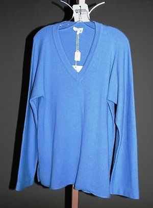 Max Mara Blue V-neck Long Sleeve Pullover (L): Max Mara light blue V-neck long sleeve pullover. Size: L. Good condition.