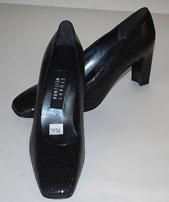 Stuart Weitzman Gray Snakeskin Pumps (9B): Stuart Weitzman charcoal gray snakeskin pumps. Size: 9B. Good condition.