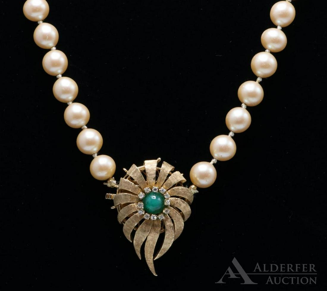 14KY Gold Diamond & Green Stone Clasp (1 of 9)