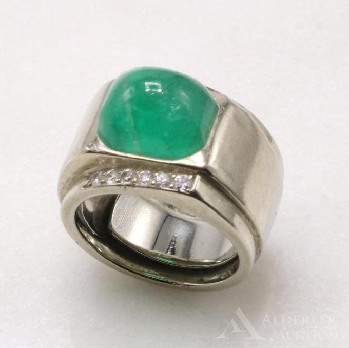 18K Gold Emerald and Diamond Ring (1 of 7)