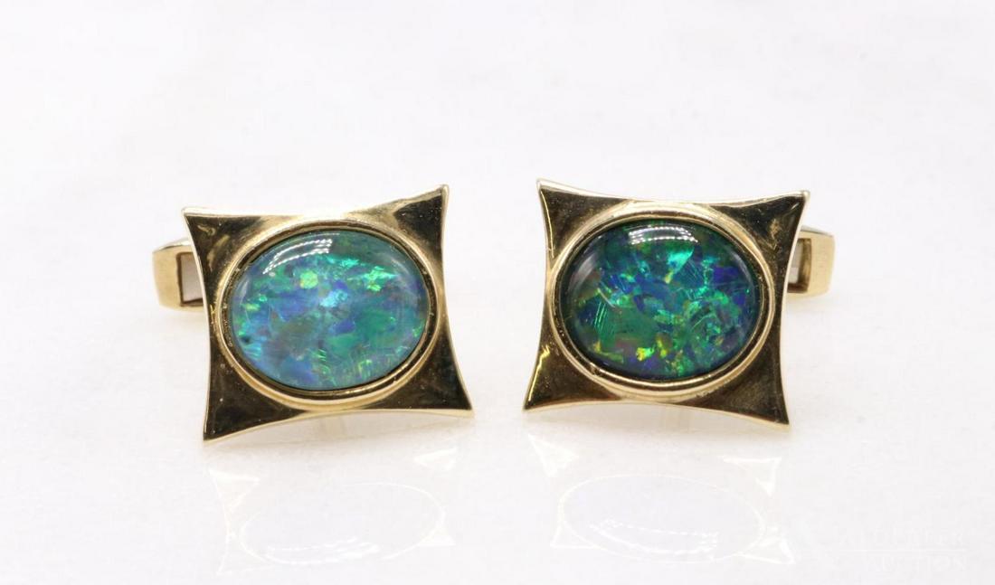 14KY Gold Opal Cufflinks (1 of 5)
