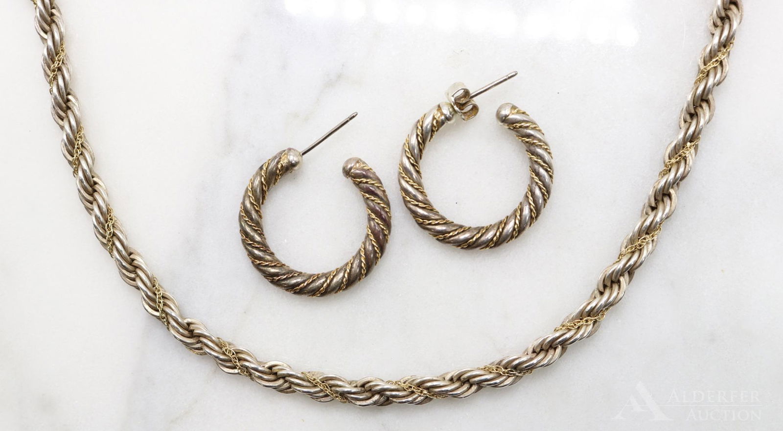 Tiffany & Co. Sterling Gold Necklace and Earrings (1 of 8)