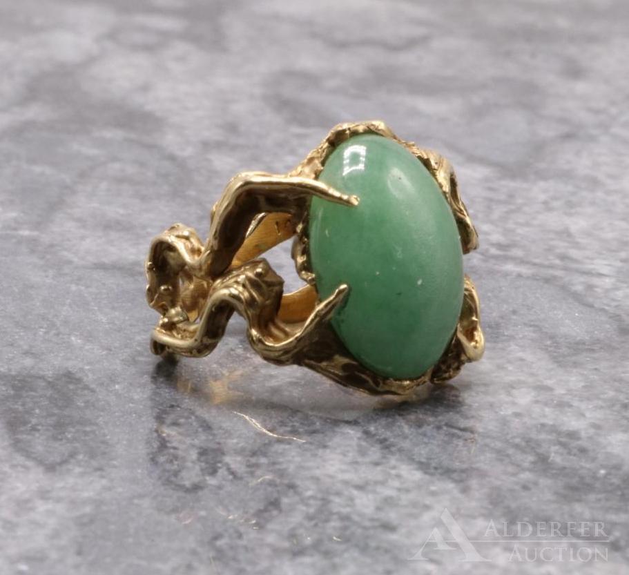 Wesley Emmons 14KY Gold Jade Ring (1 of 9)