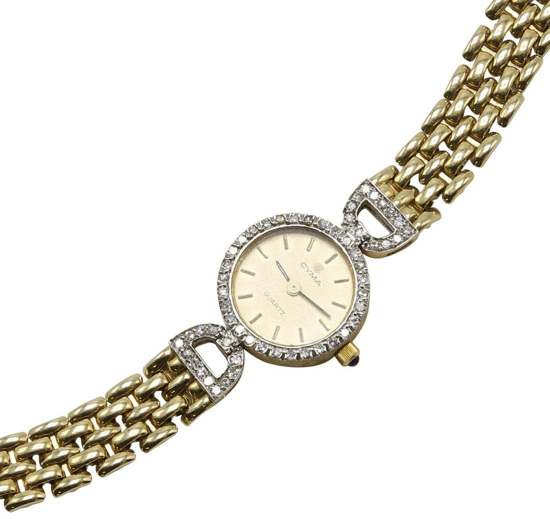 Ladies' 14KY Gold Diamond Cyma Wrist Watch (1 of 9)