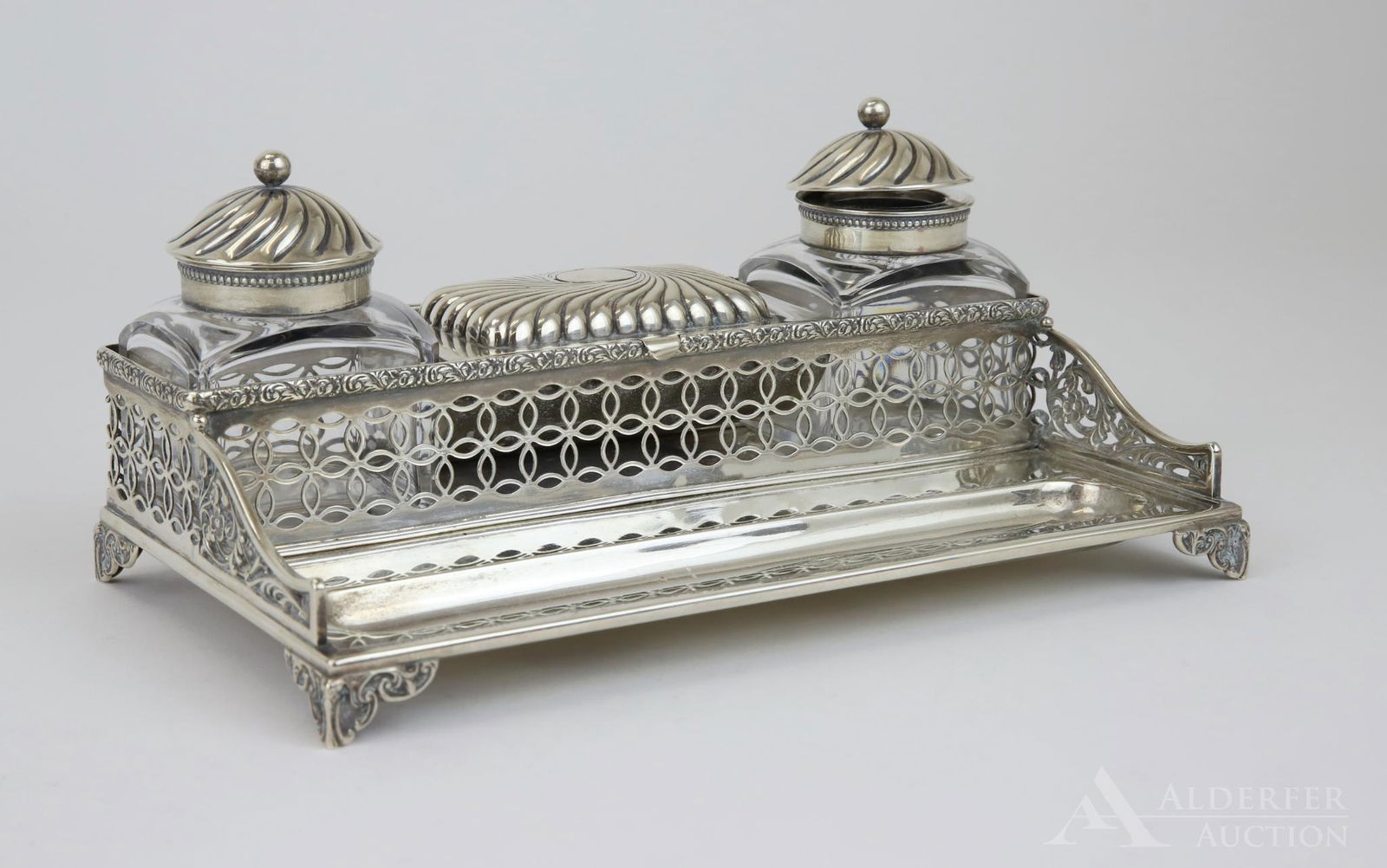 19th c. Gorham Sterling Silver Inkstand (1 of 9)