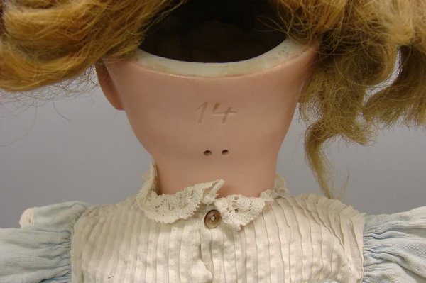 21" "14" CLOSED Mouth, Pouty Doll/Bisque, German - 3