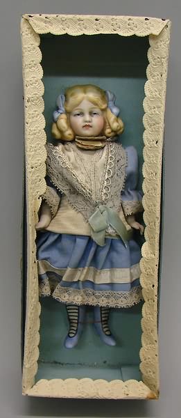 8" All Bisque-Painted Eyes Doll, German