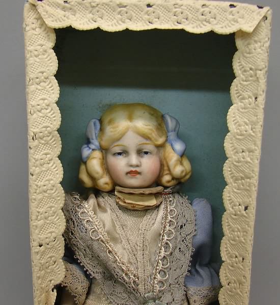 8" All Bisque-Painted Eyes Doll, German - 2