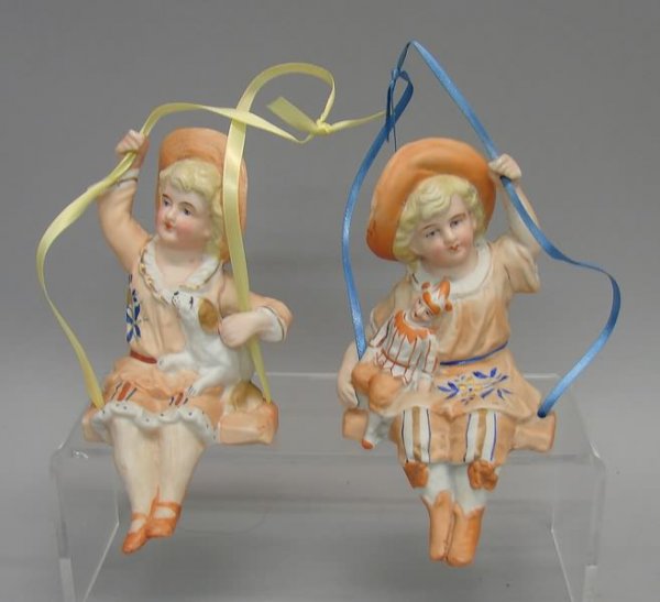 2-Bisque "Swing" Figurines