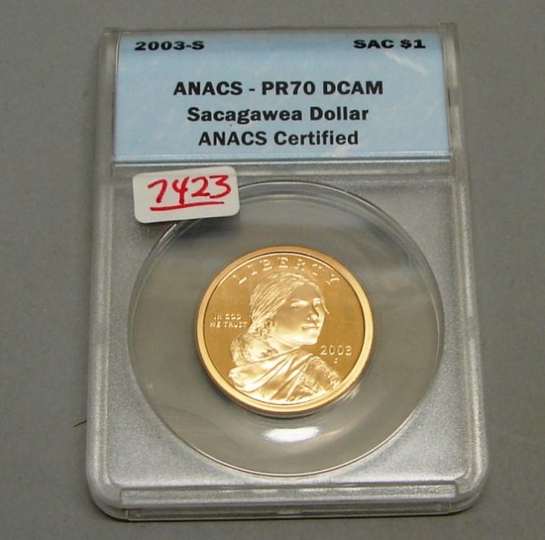 2003S SACAGAWEA DOLLAR ANACS PR 70