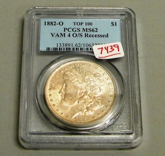 1882-O PCGS MS 62VAM 4 O/S RECESSED MORGAN DOLLAR
