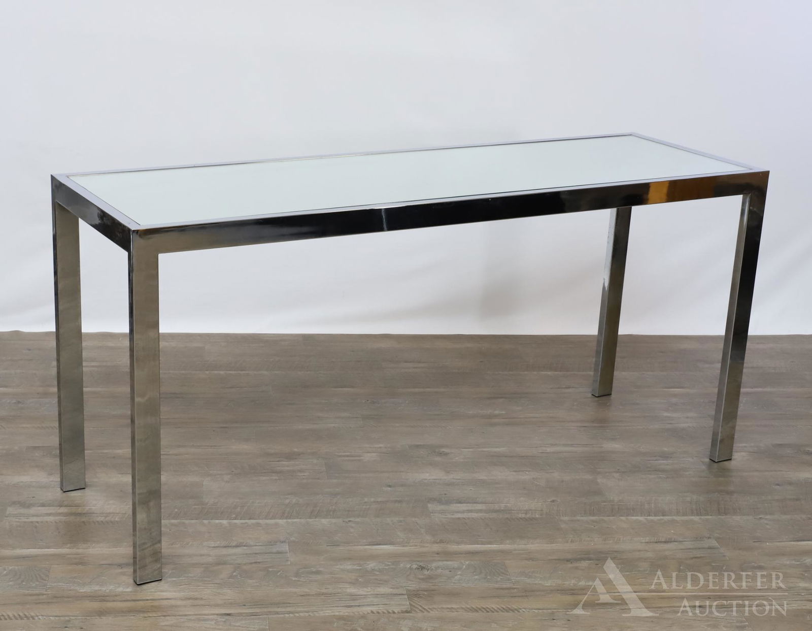 Steel Chromed Glass Top Sofa Table (1 of 6)