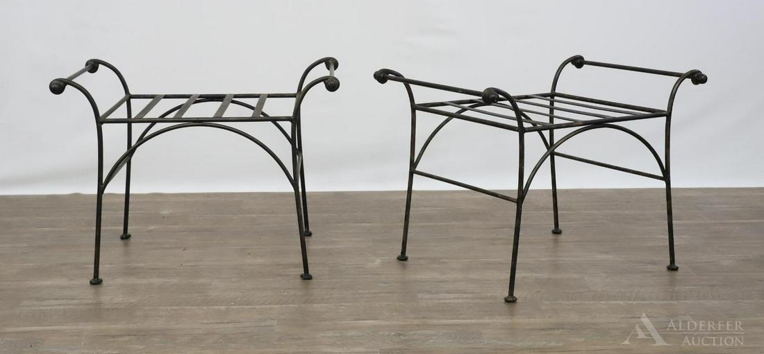 Hollywood Regency Wrought Iron Benches (1 of 6)