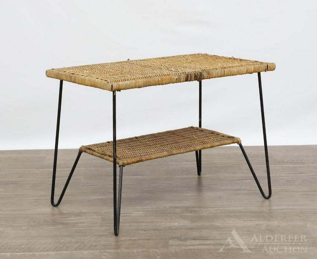 Salterini Wicker & Wrought Iron End Table (1 of 7)