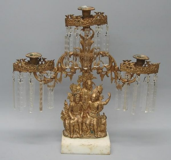 3-Piece Gilt Cast Bronze Girandoles, Cornelius & - 4