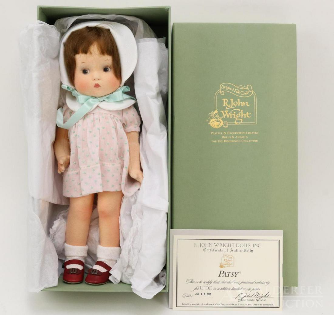 R. JOHN WRIGHT LOT.: MIB 12" "Patsy" doll. (A Registered Trademark of the Effanbee Doll Company Inc.) This doll was made exclusively for the UFDC Ltd. Ed. 250. 2012.