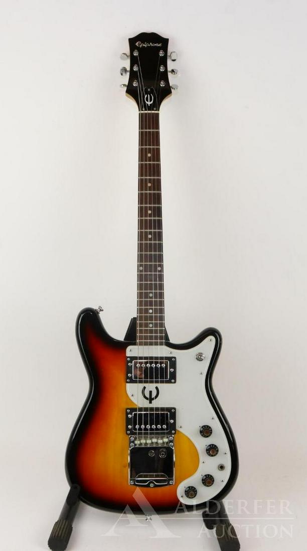 Epiphone Electric Guitar: ET290 Coronet Model. 1970's, Japan. All original w/ Hard Shell case. Tremolo arm missing.