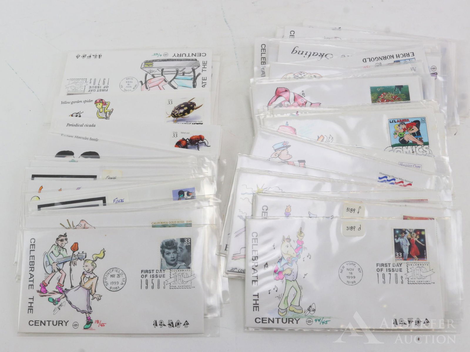 US FDC Stamps: 97 Steve Wilson art covers, 1998-1999