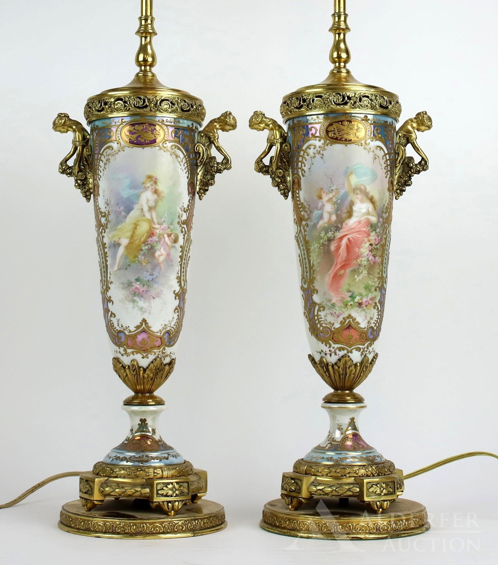 Signed Sevres Style Porcelain Lamps (1 of 15)