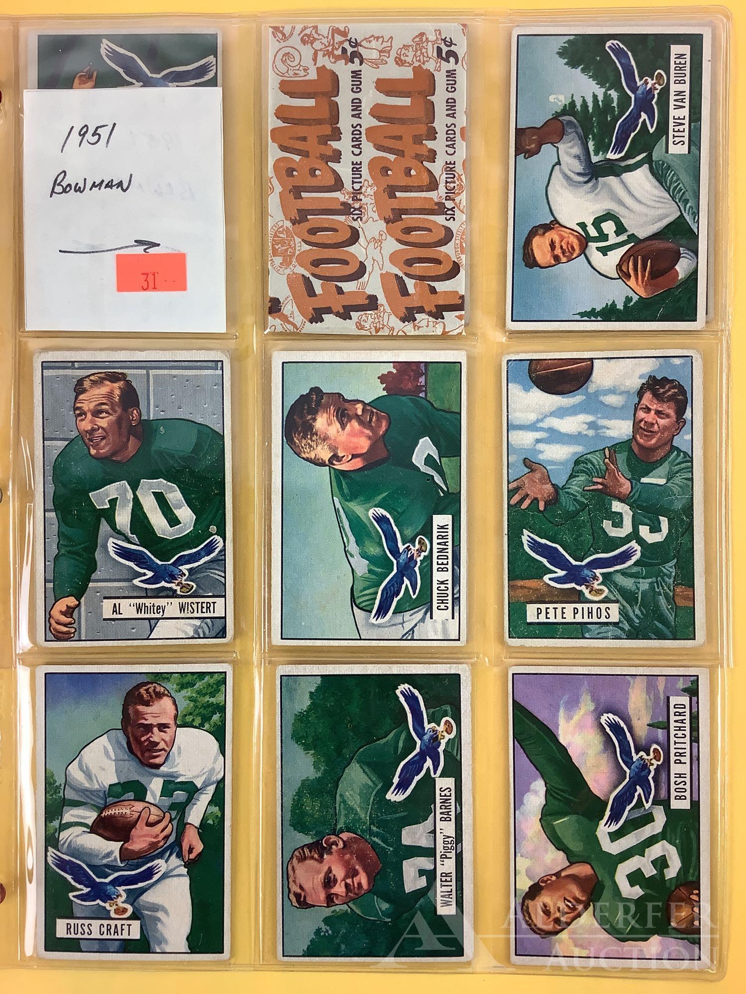 1951 Bowman football cards and wrapper (1 of 4)