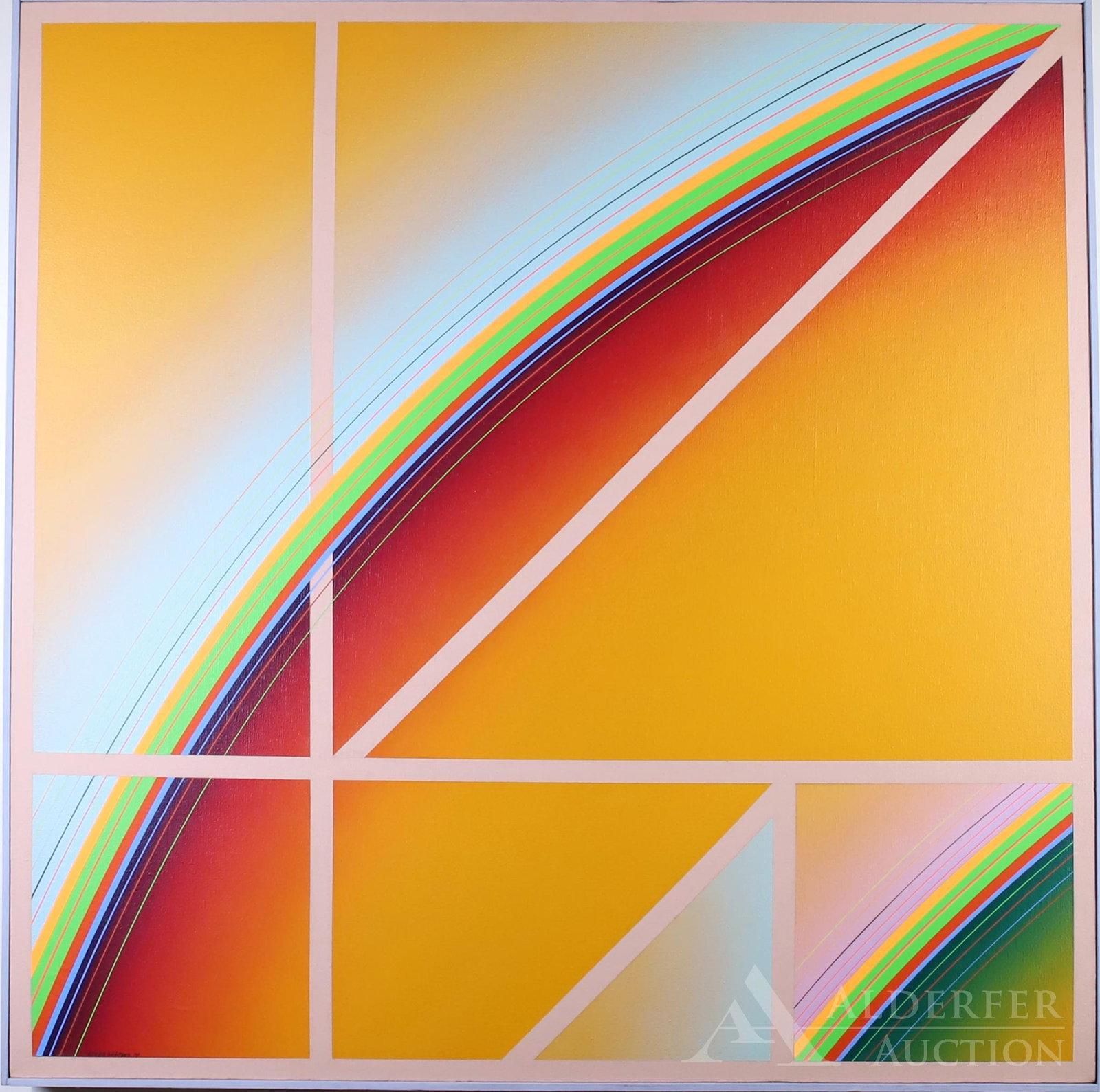 Roger Williams (20th c): Oil on canvas, SDLL '74. 36" square and 36.75" square framed