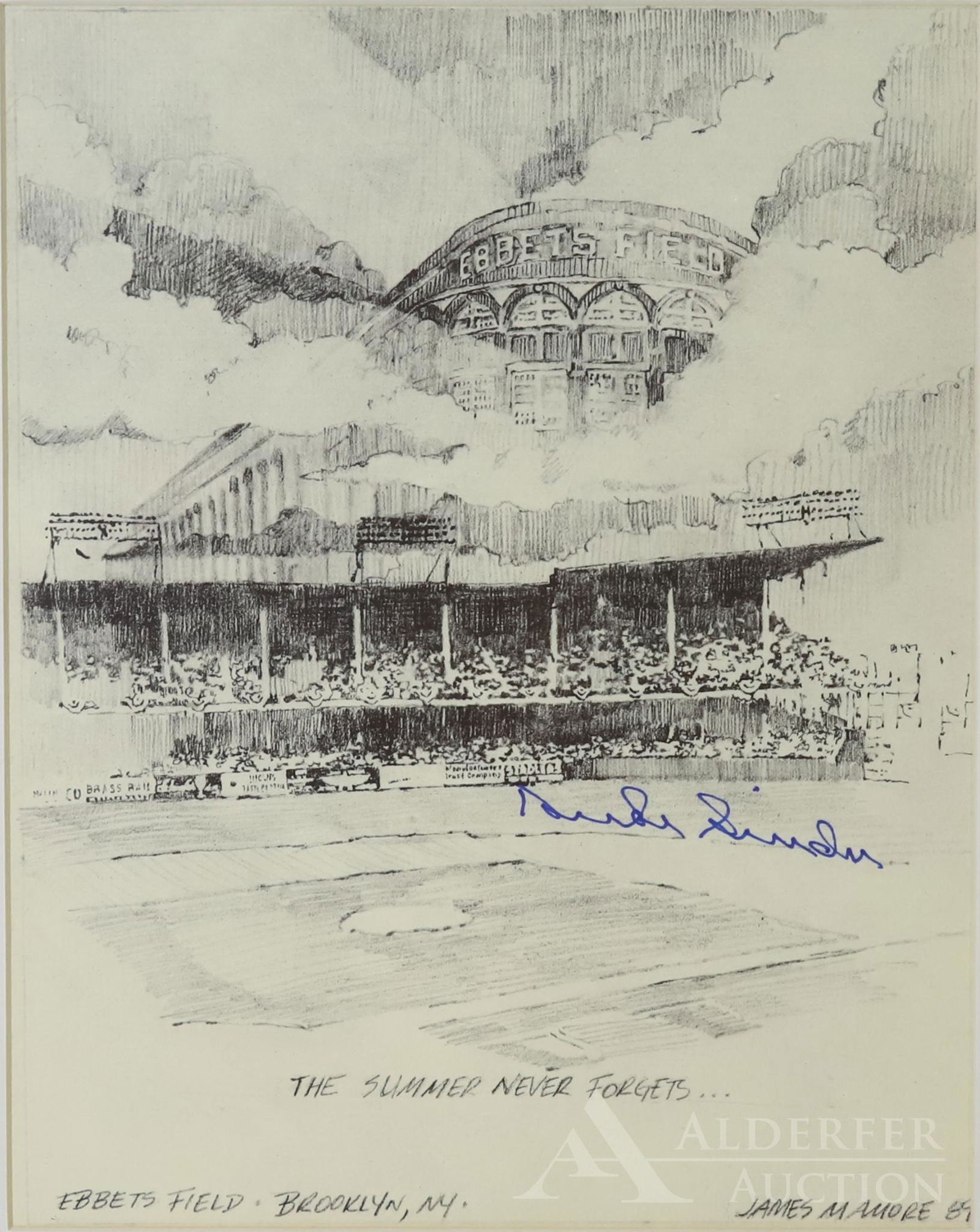 Duke Snyder Autographed Ebbets Field Print (1 of 5)