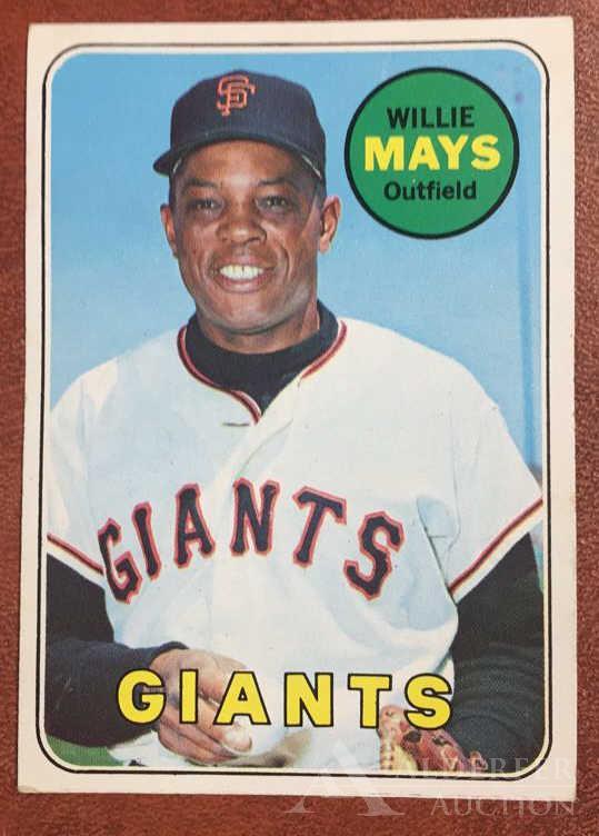Willie Mays Baseball Card: 1969 Topps #190 Willie Mays Baseball Card (wax pack fresh, investment grade)