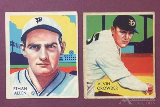 Alvin Crowder & Ethan Allen Baseball Cards: 1934-36 Diamond Stars Baseball Cards #93 Alvin Crowder (EX) and #92 Ethan Allen (EX)