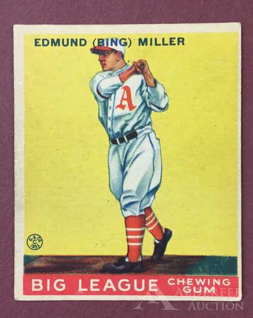 Edmund (Bing) Miller Baseball Card: 1933 Goudey #59 Edward (Bing) Miller Big League Chewing Gum Baseball Card (EX)