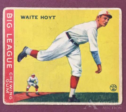 Waite Hoyt Baseball card: 1933 Goudey #60 Waite Hoyt Big League Chewing Gum Baseball Card (VG+)