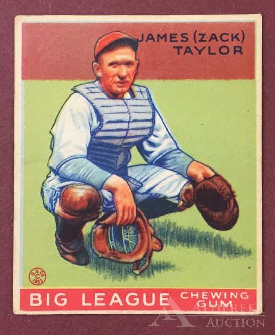 James (Zack) Taylor Baseball Card: 1933 Goudey #152 James (Zack) Taylor Big League Chewing Gum Baseball Card (Nr Mint)